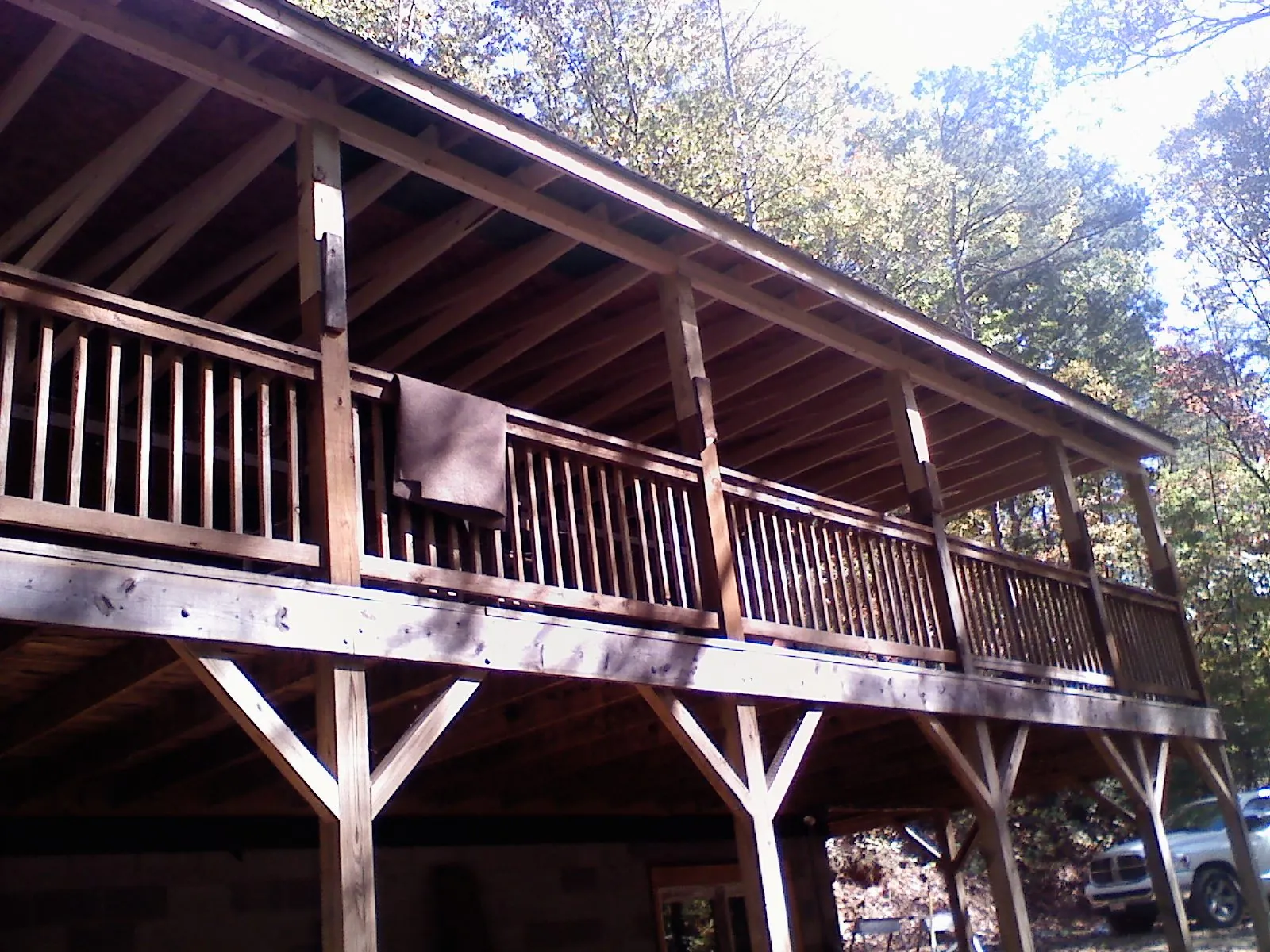 Timber framing under a new elevated porch and deck — Roof Leak Repair in Mary D by Roofing Brothers